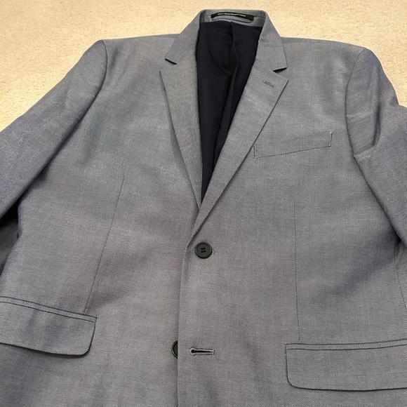 H&M Blue Sports Coat Blazer with Navy Blue Elbow Patches Size 42R - Picture 5 of 5
